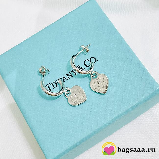 Bagsaaa Tiffany&Co Heart Silver Earrings - 1