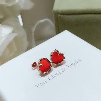 Bagsaaa Van Cleef & Arpels Red Heart Stud Earrings