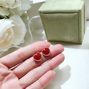 Bagsaaa Van Cleef & Arpels Red Heart Stud Earrings - 3