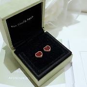 Bagsaaa Van Cleef & Arpels Red Heart Stud Earrings - 2