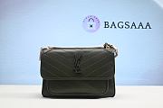 Bagsaaa YSL Nikki Bag In Lambskin Green - H20 x W28 x D8.5 cm - 1