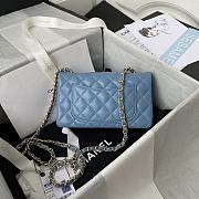 Bagsaaa Chanel Flap Bag Blue Gold Hardware - 20cm - 4