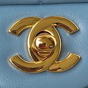 Bagsaaa Chanel Flap Bag Blue Gold Hardware - 20cm - 3