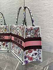 Bagsaaa Dior Book Tote Embroidery Pink Flower Pattern - 36cm - 6