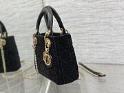 Bagsaaa Dior Lady Mini Black Cannage Cotton with Micropearl Embroidery - 2