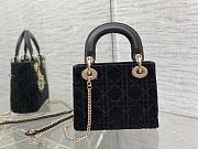 Bagsaaa Dior Lady Mini Black Cannage Cotton with Micropearl Embroidery - 4
