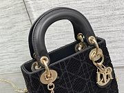 Bagsaaa Dior Lady Mini Black Cannage Cotton with Micropearl Embroidery - 6
