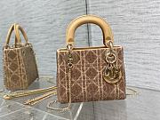 	 Bagsaaa Dior Lady Mini Gold Cannage Cotton with Micropearl Embroidery - 1