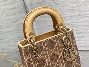 	 Bagsaaa Dior Lady Mini Gold Cannage Cotton with Micropearl Embroidery - 6