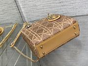 	 Bagsaaa Dior Lady Mini Gold Cannage Cotton with Micropearl Embroidery - 4