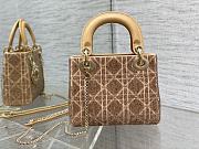 	 Bagsaaa Dior Lady Mini Gold Cannage Cotton with Micropearl Embroidery - 3