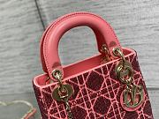 	 Bagsaaa Dior Lady Mini Pink Cannage Cotton with Micropearl Embroidery - 2