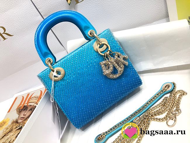 Bagsaaa Dior Lady Mini Blue - 17cm - 1