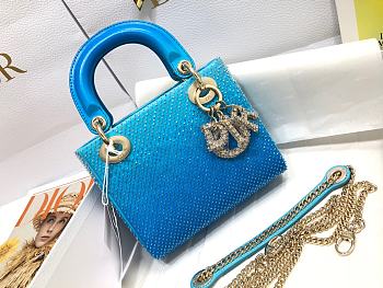 Bagsaaa Dior Lady Mini Blue - 17cm