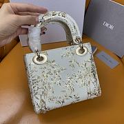 Bagsaaa Dior Mini Lady White Metallic Pattern - 3