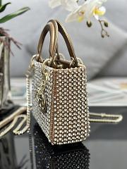 Bagsaaa Dior Lady Mini Brown Crystal 17cm - 4