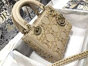 Bagsaaa Dior Lady Mini Beige Leather Crystal  - 5