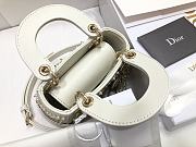 	 Bagsaaa Dior Lady Mini White Leather Crystal - 6