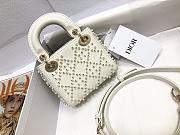 	 Bagsaaa Dior Lady Mini White Leather Crystal - 3