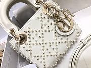 	 Bagsaaa Dior Lady Mini White Leather Crystal - 2