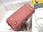 Bagsaaa Dior Lady Micro Pink Metallic - 12 x 10.2 x 5 cm - 5