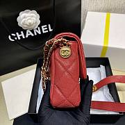 	 Bagsaaa Chanel Red Flap Bag - 21X14.5X6cm - 4
