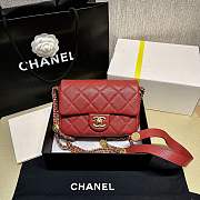 	 Bagsaaa Chanel Red Flap Bag - 21X14.5X6cm - 2