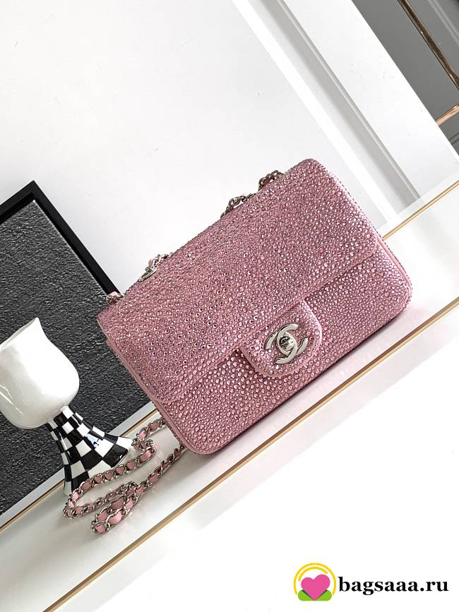 Bagsaaa Chanel Flap Bag Glitter Crystal Pink Bag - 1