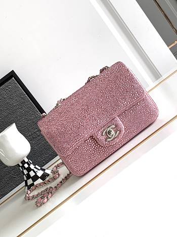 Bagsaaa Chanel Flap Bag Glitter Crystal Pink Bag