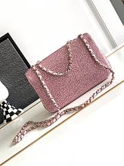 Bagsaaa Chanel Flap Bag Glitter Crystal Pink Bag - 4