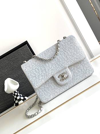 	 Bagsaaa Chanel Flap Bag Glitter Crystal Silver Bag