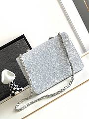 	 Bagsaaa Chanel Flap Bag Glitter Crystal Silver Bag - 6
