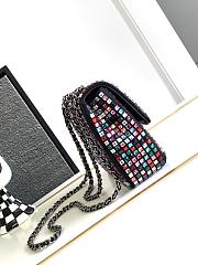 Bagsaaa Chanel Flap Lambskin, Crystal & Ruthenium-finish metal Bag - 13 × 20 × 6 cm - 3