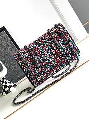 Bagsaaa Chanel Flap Lambskin, Crystal & Ruthenium-finish metal Bag - 13 × 20 × 6 cm - 2