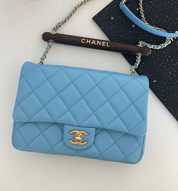 	 Bagsaaa Chanel Flap Blue Bag - 21*13.5*6cm