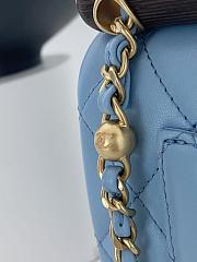 Bagsaaa Chanel Small Flap Bag With Top Handle AS4151 Blue - 13.5 × 21 × 6 cm - 3