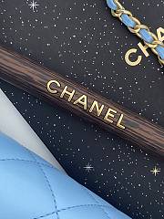 	 Bagsaaa Chanel Flap Blue Bag - 21*13.5*6cm - 4