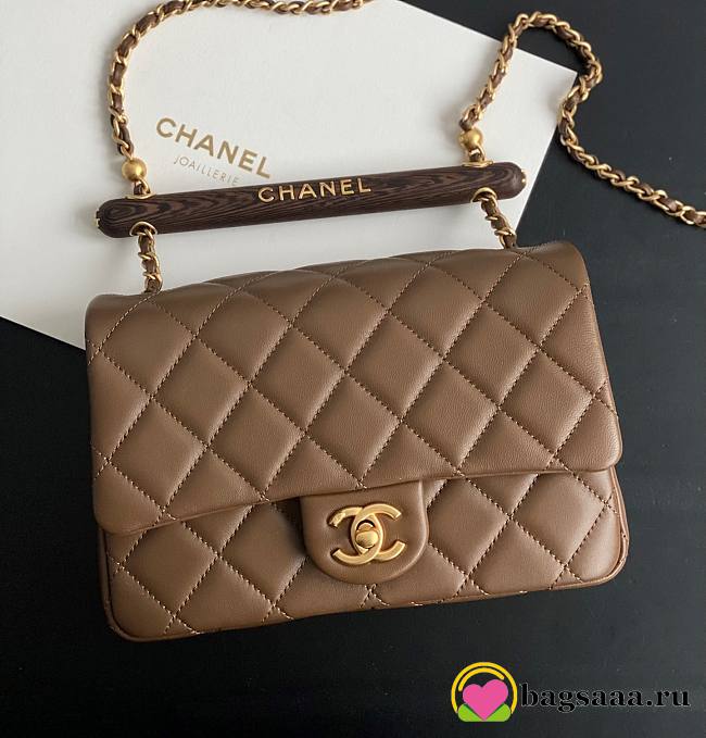 	 Bagsaaa Chanel Flap Brown Bag - 21*13.5*6cm - 1