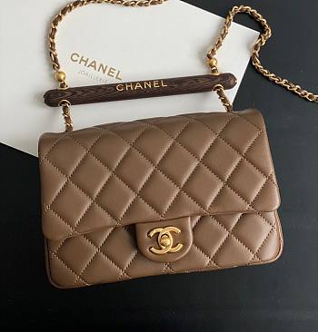 	 Bagsaaa Chanel Flap Brown Bag - 21*13.5*6cm