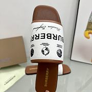 	 Bagsaaa Burberry Letters Canvas White Slides - 2