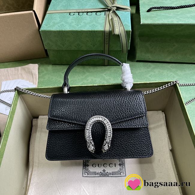 Bagsaaa Gucci Dionysus mini top handle in black - 18x12x6cm - 1