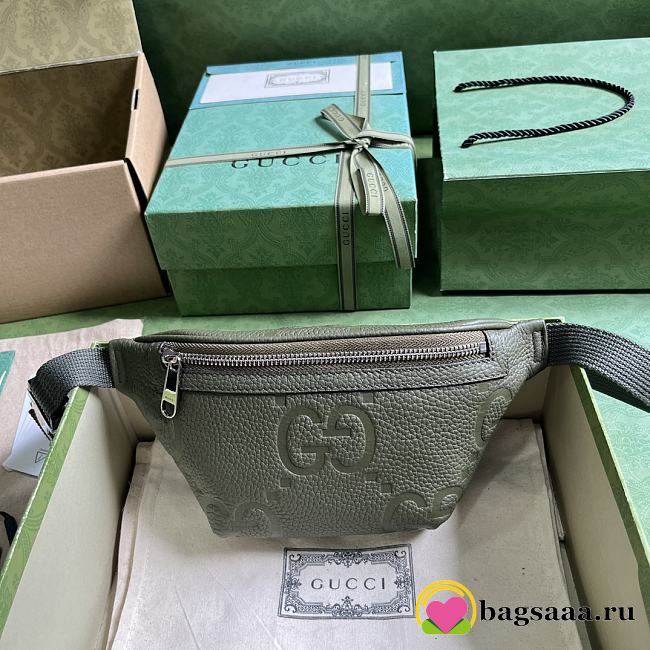 Bagsaaa Gucci Jumbo GG belt bag in dark green - 23x 13x 5cm - 1
