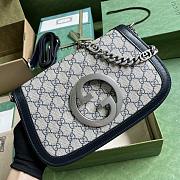 Bagsaaa Gucci Blondie Shoulder Bag Canvas Leather Blue - 28x16x4cm - 3