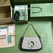 Bagsaaa Gucci Blondie Shoulder Bag Canvas Leather Blue - 28x16x4cm - 2