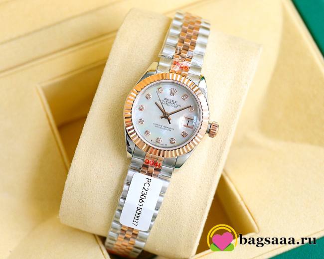 	 Bagsaaa Rolex Lady Datejust Oystersteel and Silver and White Dial 28mm - 1