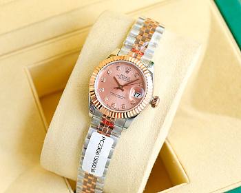 	 Bagsaaa Rolex Lady Datejust Oystersteel and Silver and Pink Dial 28mm