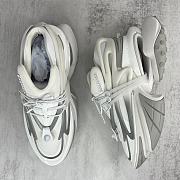Bagsaaa Balmain Unicorn Low Top trainers in neoprene and leather white and grey - 3