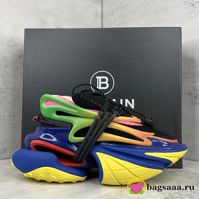 Bagsaaa Balmain Unicorn Low Top trainers in neoprene and leather multicolor 02 - 1