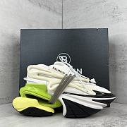 Bagsaaa Balmain Unicorn Low Top trainers in neoprene and leather white and yellow - 1