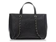 Bagsaaa CHANEL LARGE BLACK PART-QUILTED SOFT CALFSKIN SHOPPING TOTE  - 1